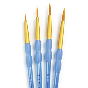 Royal & Langnickel Crafters Choice Rubber Grip Brush Set - (4 Pieces) Round